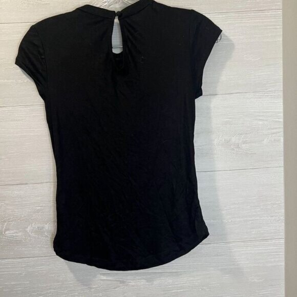 H&M Embellished Mock Neck Cap-sleeved Tee-shirt‎ Women's Top - Picture 4 of 7